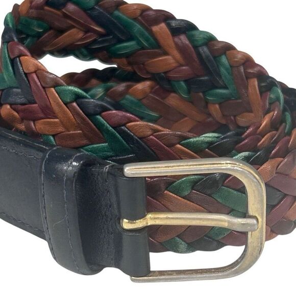 Maus & Hoffman Inc Braided Leather Belt Unisex Size 36 Multicolor Made In Italy - Picture 5 of 10